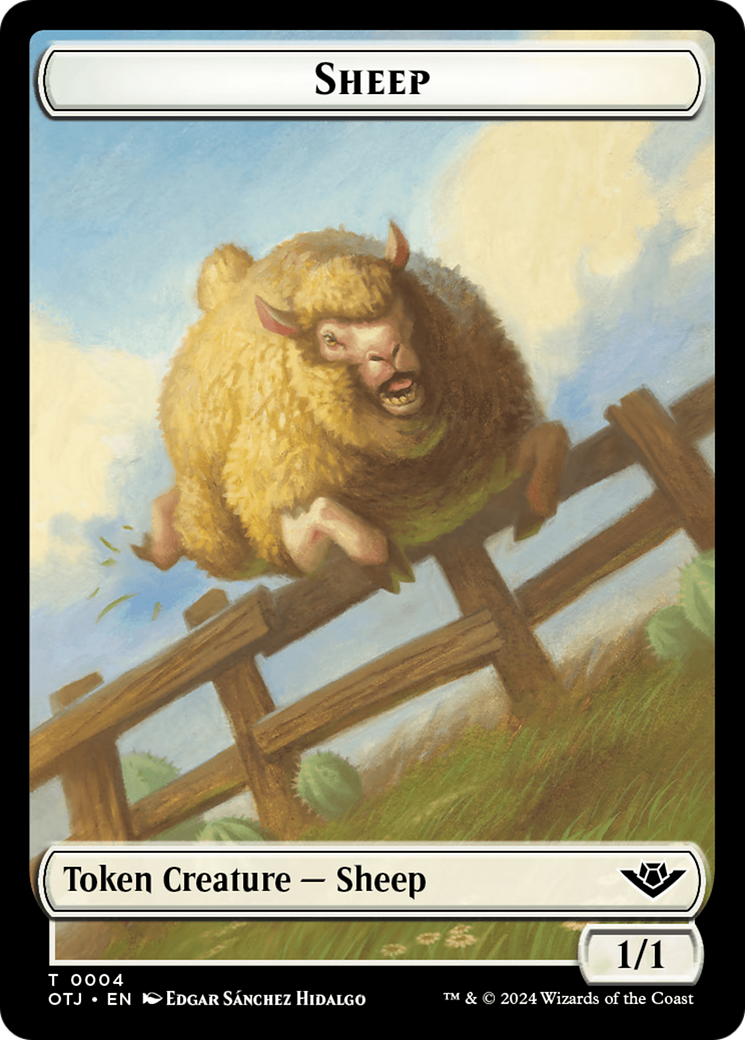 Sheep Token [Outlaws of Thunder Junction Tokens] | Exor Games Summserside