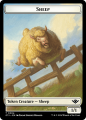 Treasure // Sheep Double-Sided Token [Outlaws of Thunder Junction Tokens] | Exor Games Summserside