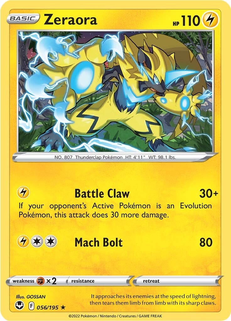 Zeraora (056/195) [Sword & Shield: Silver Tempest] | Exor Games Summserside