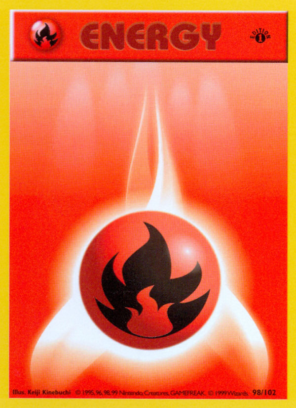 Fire Energy (98/102) (Shadowless) [Base Set 1st Edition] | Exor Games Summserside