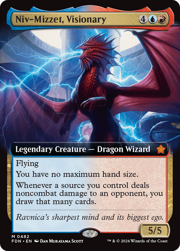 Niv-Mizzet, Visionary (Extended Art) [Foundations] | Exor Games Summserside