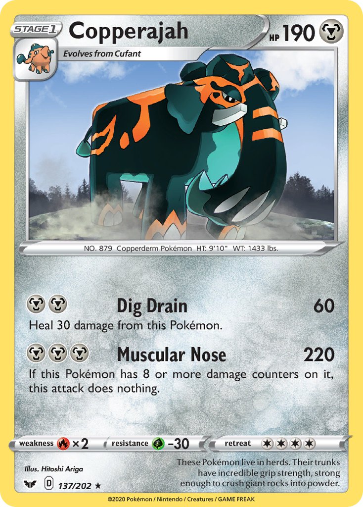 Copperajah (137/202) (GameStop Exclusive) (Blister Exclusive) [Sword & Shield: Base Set] | Exor Games Summserside