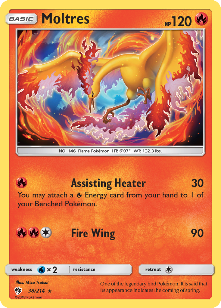 Moltres (38/214) (Reverse Holo) [Sun & Moon: Lost Thunder] | Exor Games Summserside