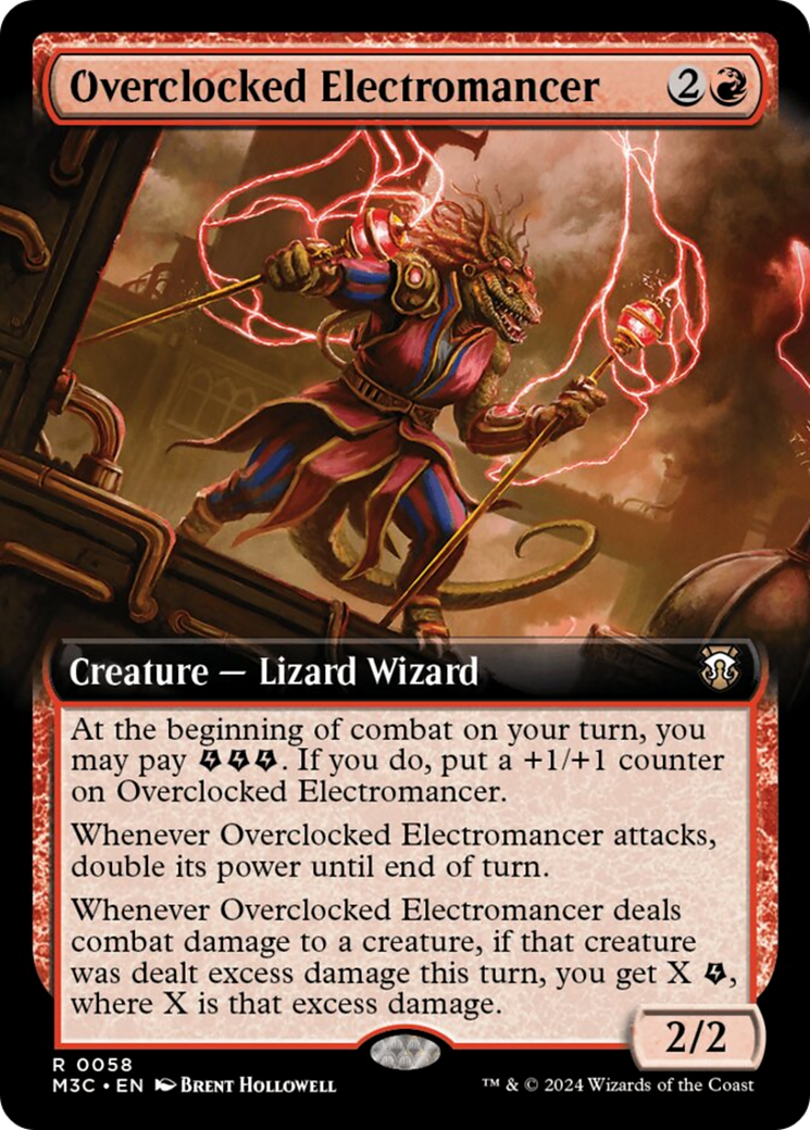 Overclocked Electromancer (Extended Art) (Ripple Foil) [Modern Horizons 3 Commander] | Exor Games Summserside