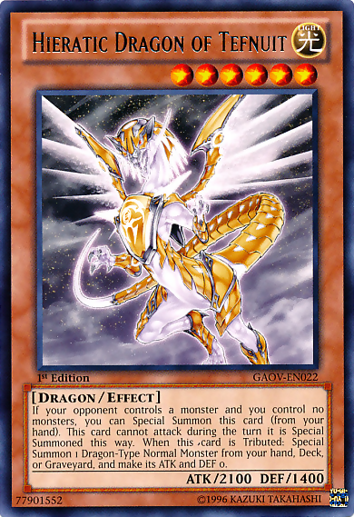Hieratic Dragon of Tefnuit [GAOV-EN022] Rare | Exor Games Summserside