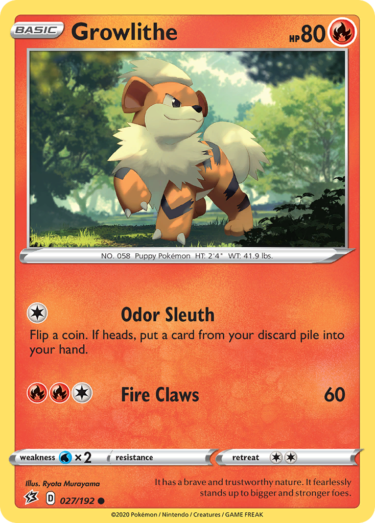 Growlithe (027/192) [Sword & Shield: Rebel Clash] | Exor Games Summserside