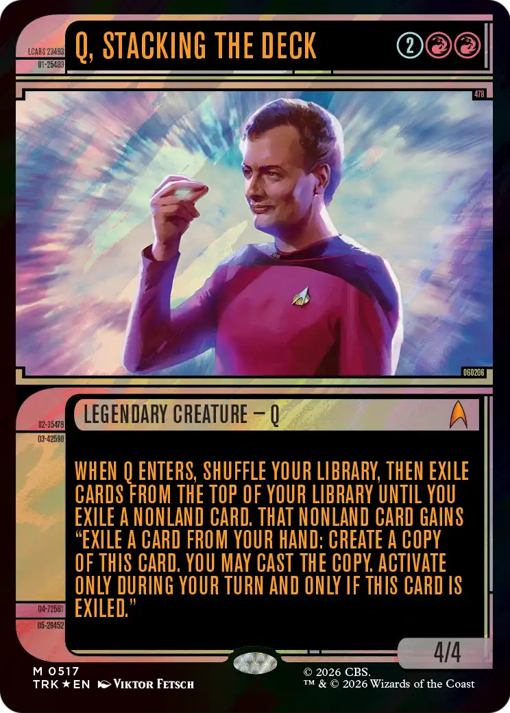 Q, Stacking the Deck (Showcase) (Surge Foil) [Star Trek] | Exor Games Summserside