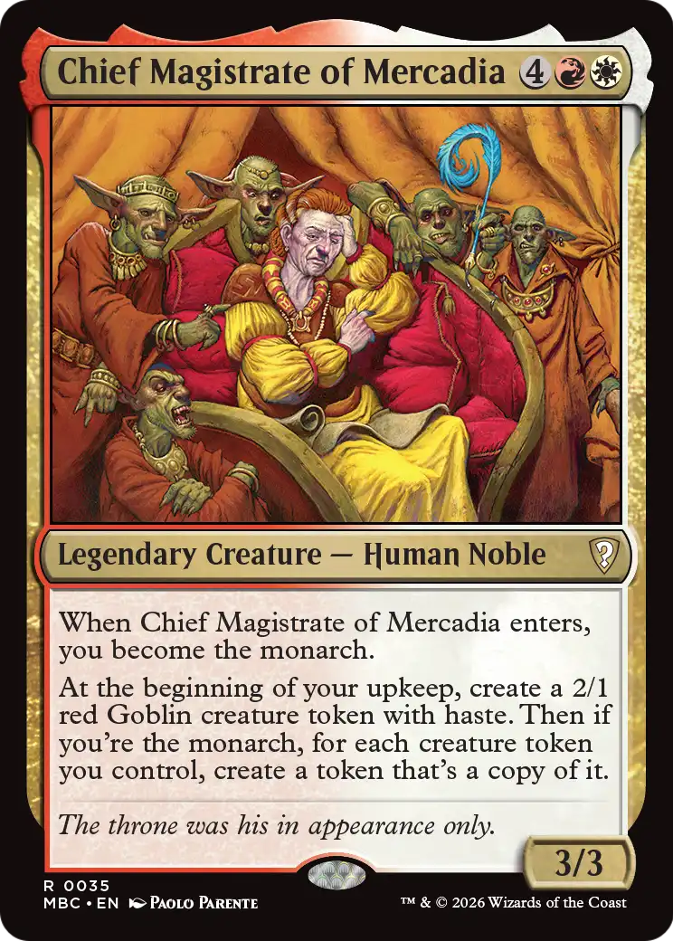 Chief Magistrate of Mercadia [Mystery Booster: Commander Edition] | Exor Games Summserside