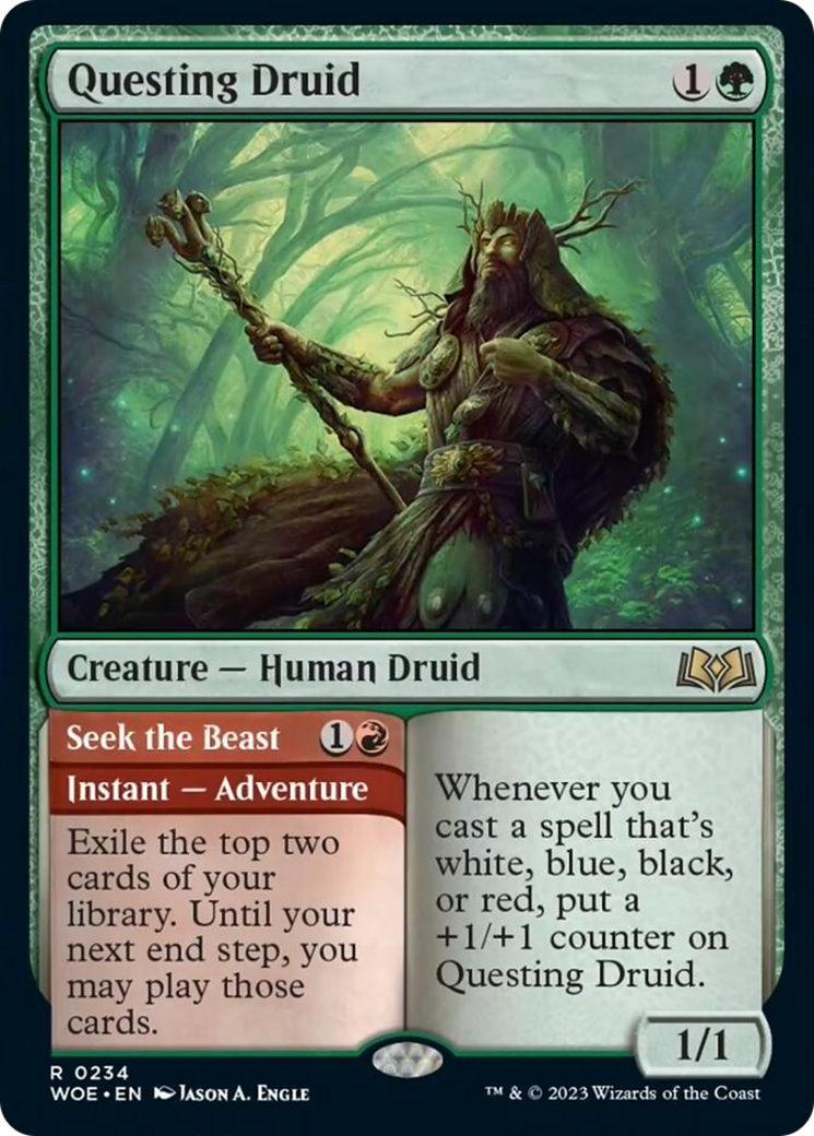 Questing Druid // Seek the Beast [Wilds of Eldraine] | Exor Games Summserside