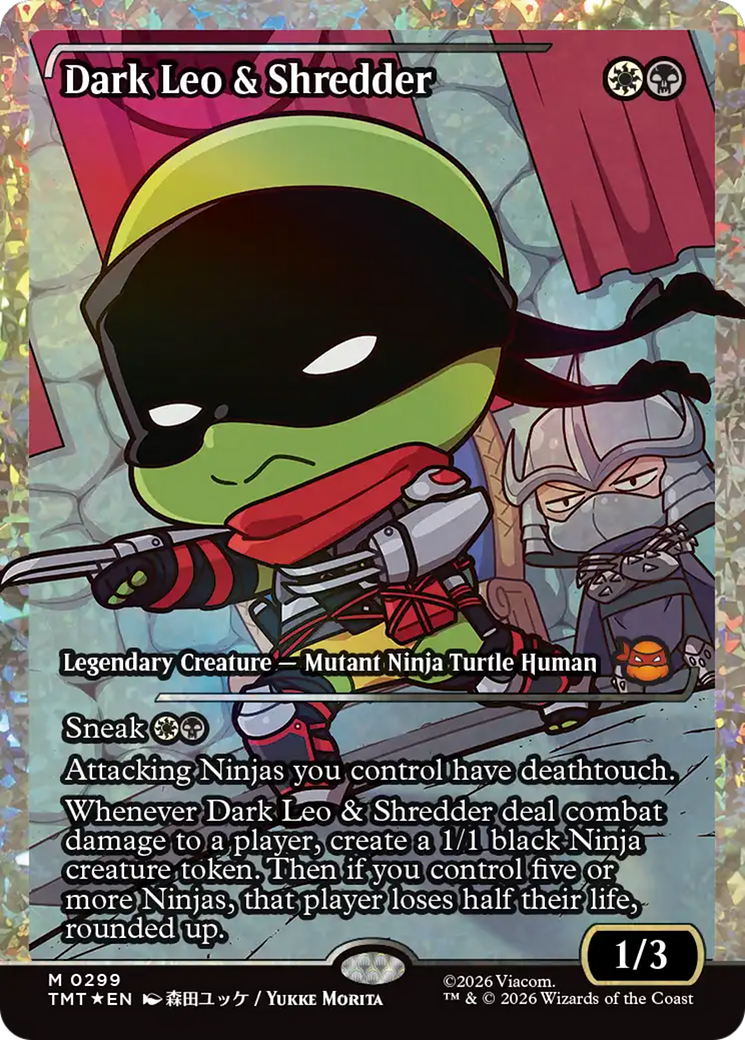 Dark Leo & Shredder (Showcase) (Fracture Foil) [Teenage Mutant Ninja Turtles] | Exor Games Summserside