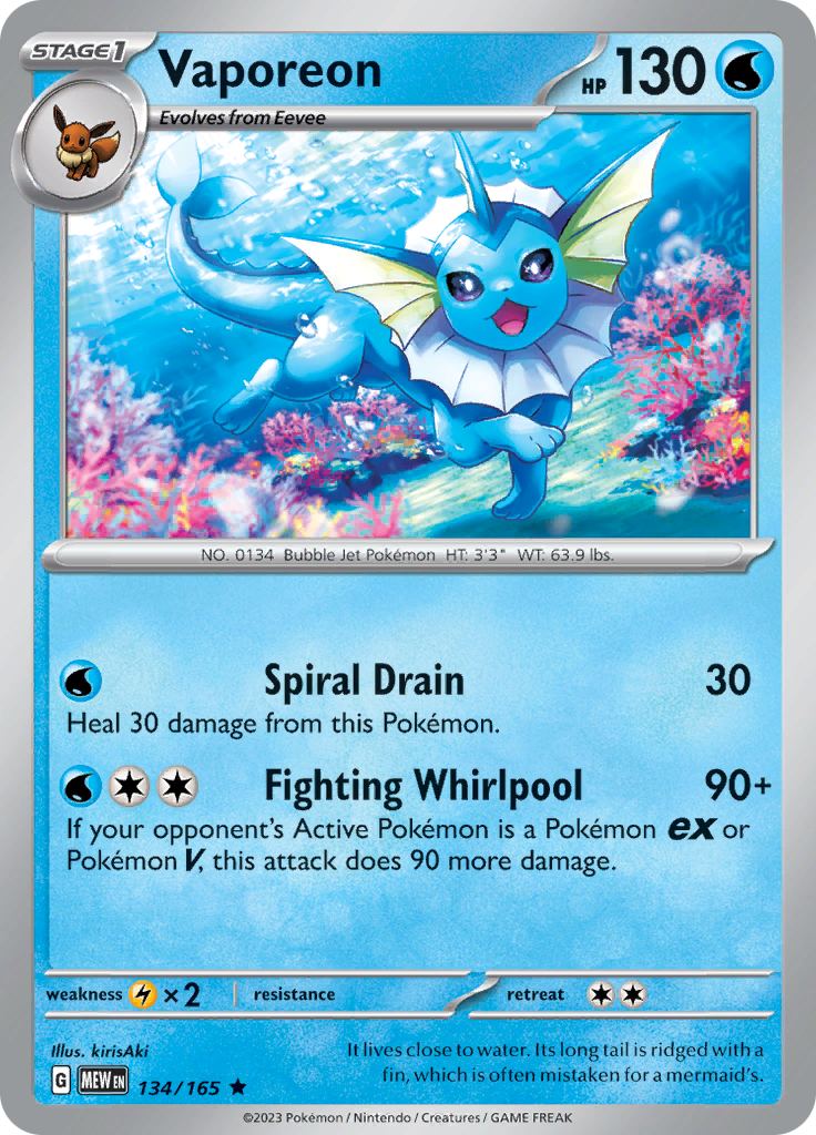 Vaporeon (134/165) [Scarlet & Violet: 151] | Exor Games Summserside