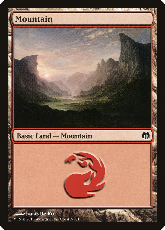 Mountain (36) [Duel Decks: Heroes vs. Monsters] | Exor Games Summserside