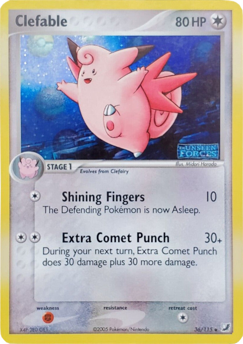 Clefable (36/115) (Stamped) [EX: Unseen Forces] | Exor Games Summserside