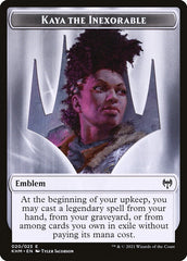 Human Warrior // Kaya, the Inexorable Emblem Double-Sided Token [Kaldheim Tokens] | Exor Games Summserside