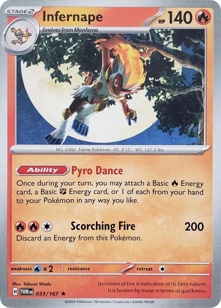Infernape (033/167) (Theme Deck Exclusive) [Scarlet & Violet: Twilight Masquerade] | Exor Games Summserside