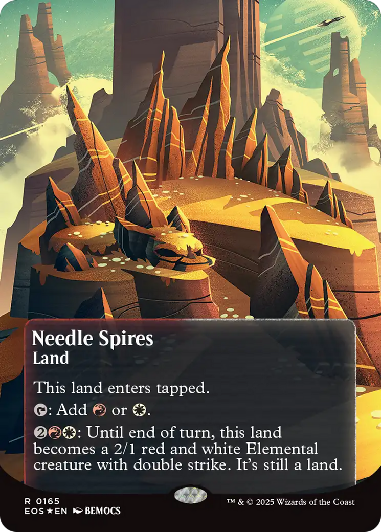 Needle Spires (0165) (Borderless) (Galaxy Foil) [Edge of Eternities: Stellar Sights] | Exor Games Summserside