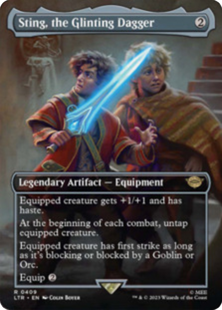 Sting, the Glinting Dagger (Borderless Alternate Art) [The Lord of the Rings: Tales of Middle-Earth] | Exor Games Summserside