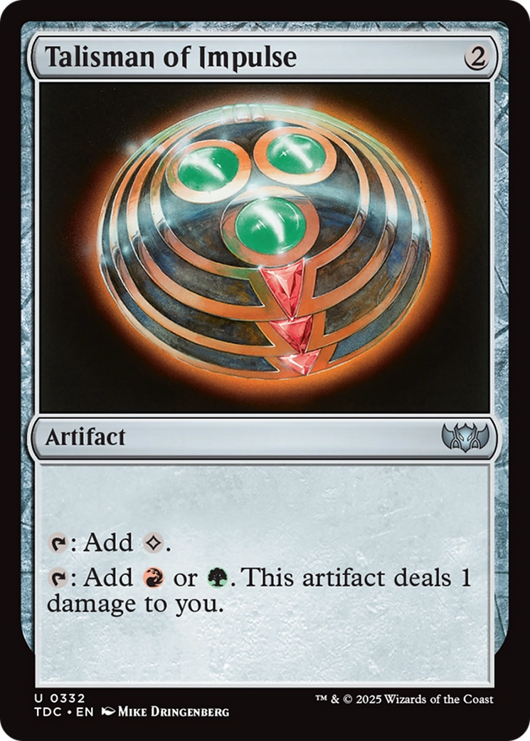 Talisman of Impulse [Tarkir: Dragonstorm Commander] | Exor Games Summserside