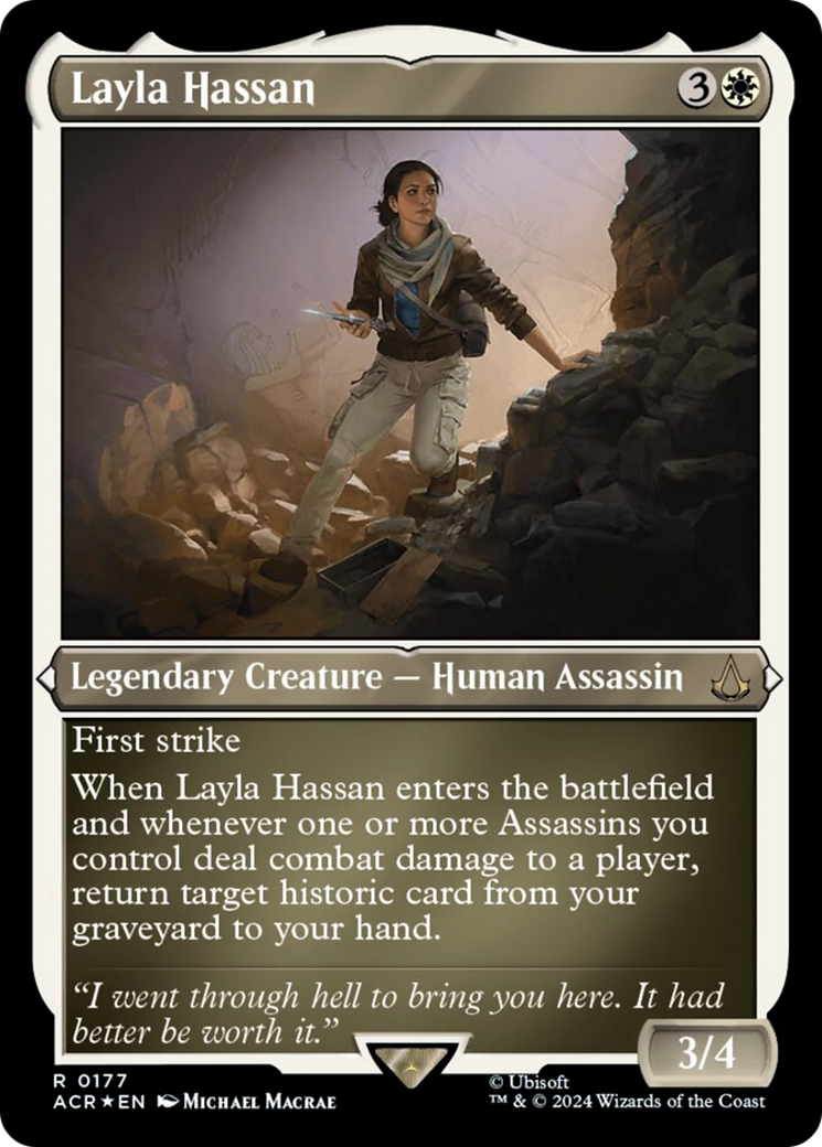 Layla Hassan (Foil Etched) [Assassin's Creed] | Exor Games Summserside