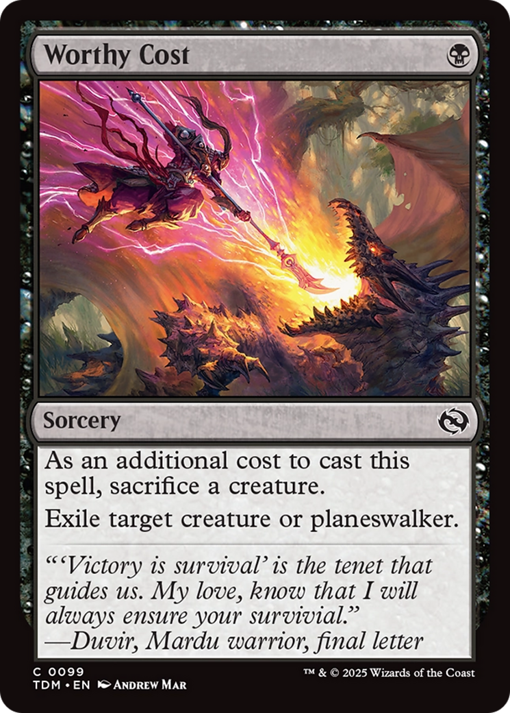 Worthy Cost [Tarkir: Dragonstorm] | Exor Games Summserside
