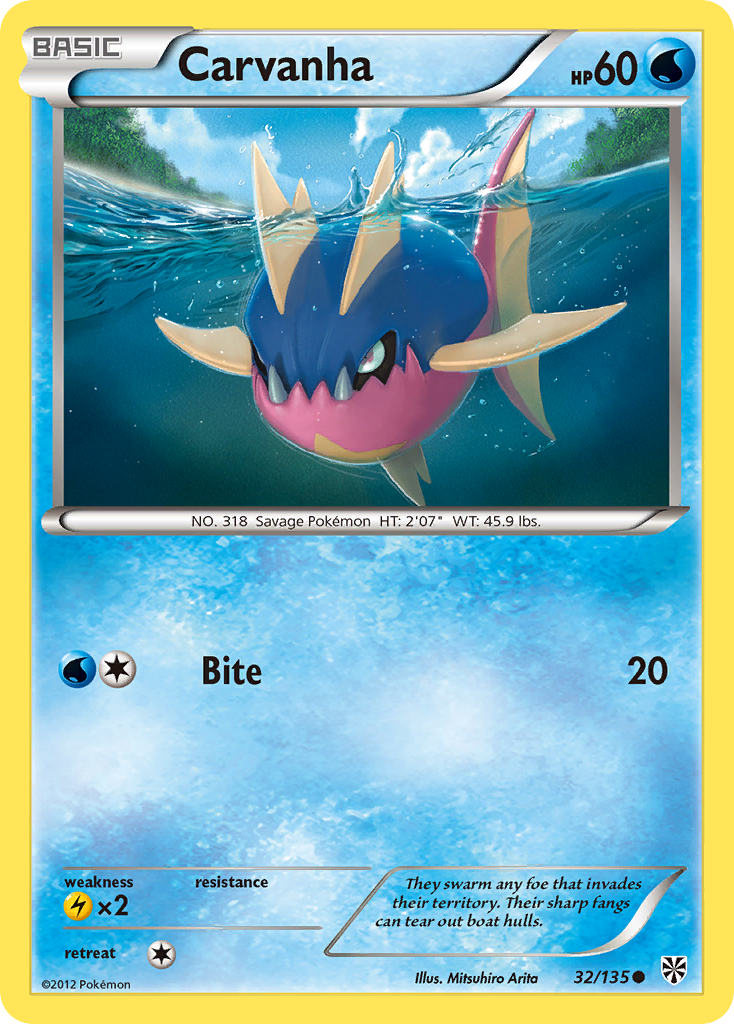 Carvanha (32/135) [Black & White: Plasma Storm] | Exor Games Summserside