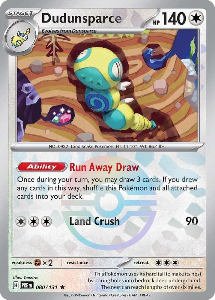 Dudunsparce (080/131) (Poke Ball Pattern) [Scarlet & Violet: Prismatic Evolutions] | Exor Games Summserside