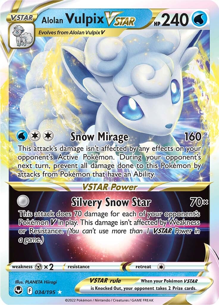 Alolan Vulpix VSTAR (034/195) [Sword & Shield: Silver Tempest] | Exor Games Summserside