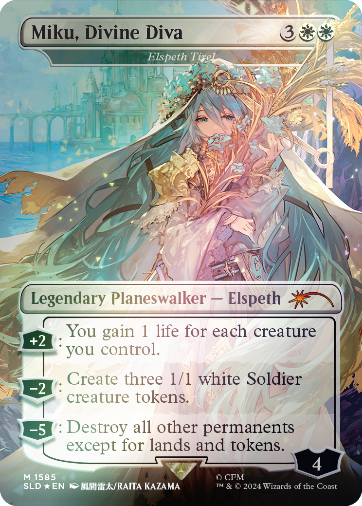 Miku, Divine Diva - Elspeth Tirel (Rainbow Foil) [Secret Lair Drop Series] | Exor Games Summserside