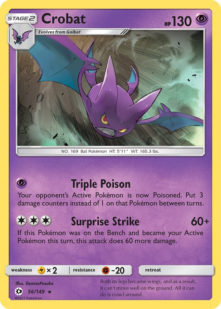 Crobat (56/149) (Prerelease Kit Exclusive) (Theme Deck Exclusive) [Sun & Moon: Base Set] | Exor Games Summserside