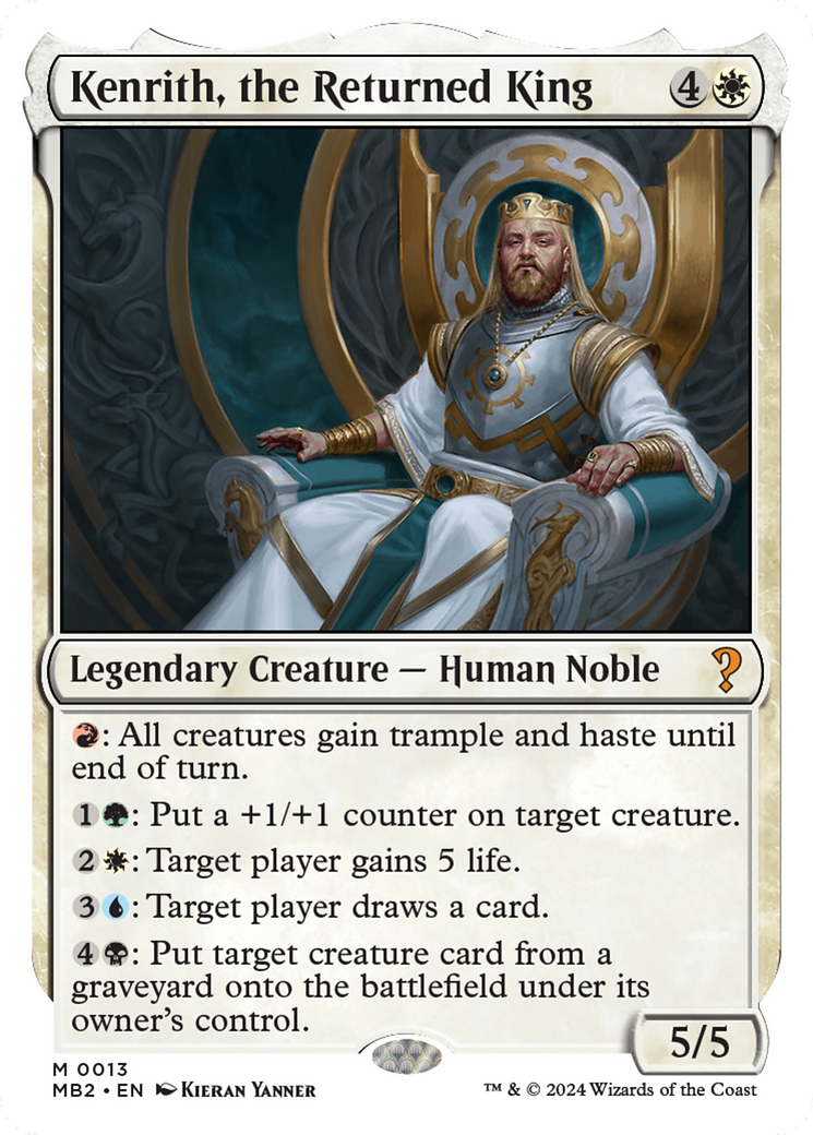 Kenrith, the Returned King (White Border) [Mystery Booster 2] | Exor Games Summserside