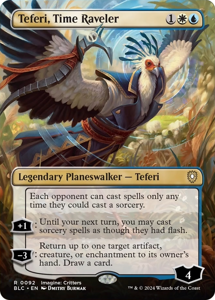 Teferi, Time Raveler (Borderless) [Bloomburrow Commander] | Exor Games Summserside