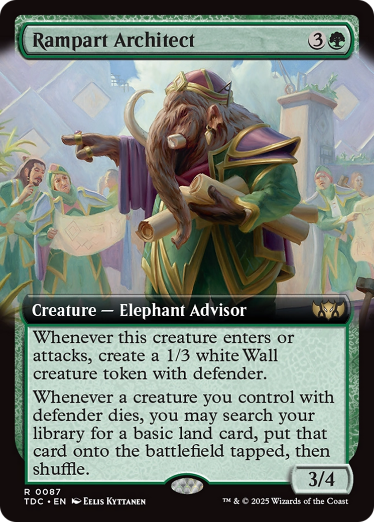 Rampart Architect (Extended Art) [Tarkir: Dragonstorm Commander] | Exor Games Summserside