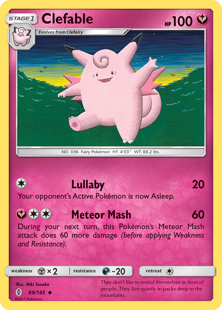 Clefable (89/145) [Sun & Moon: Guardians Rising] | Exor Games Summserside