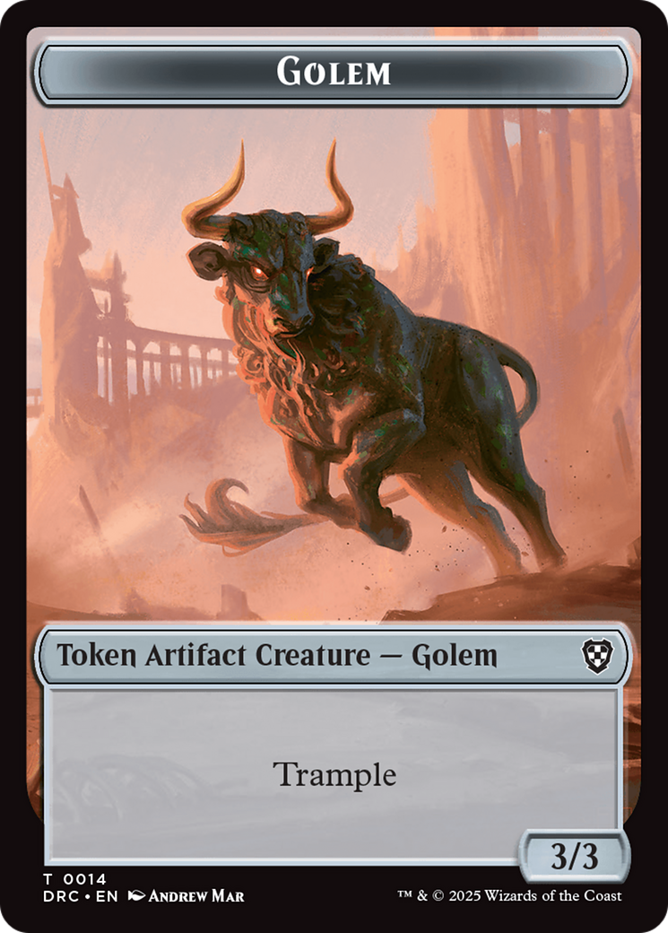 Golem (0014) // Thopter (0010) Double-Sided Token [Aetherdrift Tokens] | Exor Games Summserside