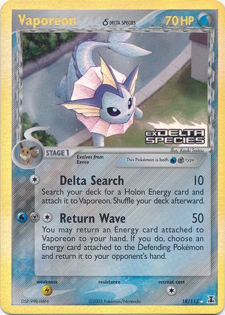 Vaporeon (18/113) (Delta Species) (Stamped) [EX: Delta Species] | Exor Games Summserside