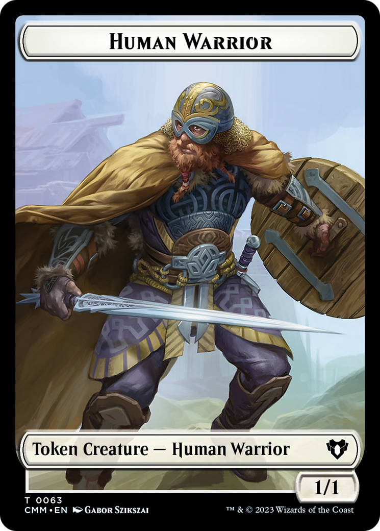 Human Warrior // Zombie Army Double-Sided Token [Commander Masters Tokens] | Exor Games Summserside