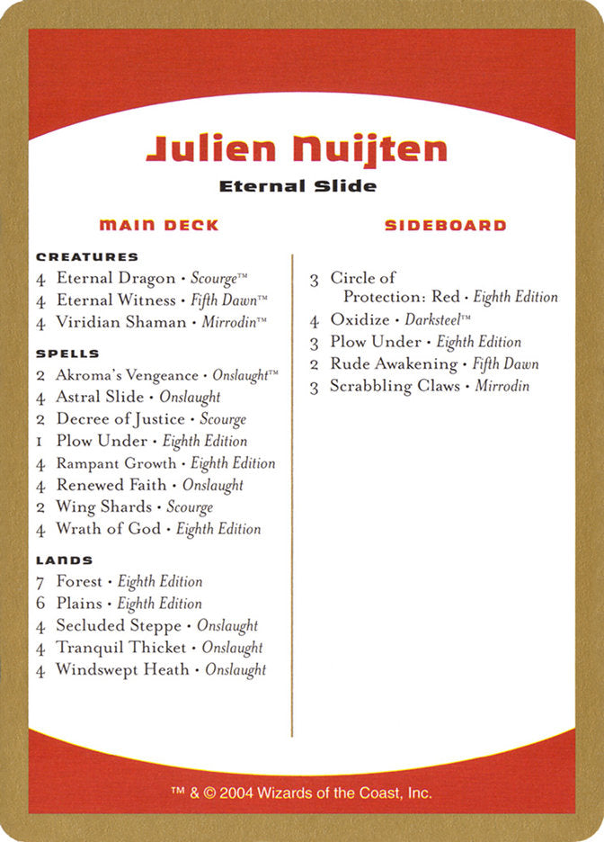 Julien Nuijten Decklist [World Championship Decks 2004] | Exor Games Summserside