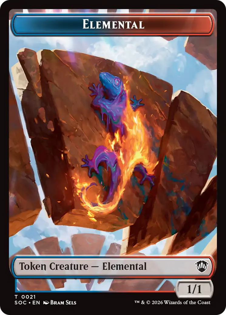 Elemental (0021) // Phyrexian Myr Double-Sided Token [Secrets of Strixhaven Commander Tokens] | Exor Games Summserside