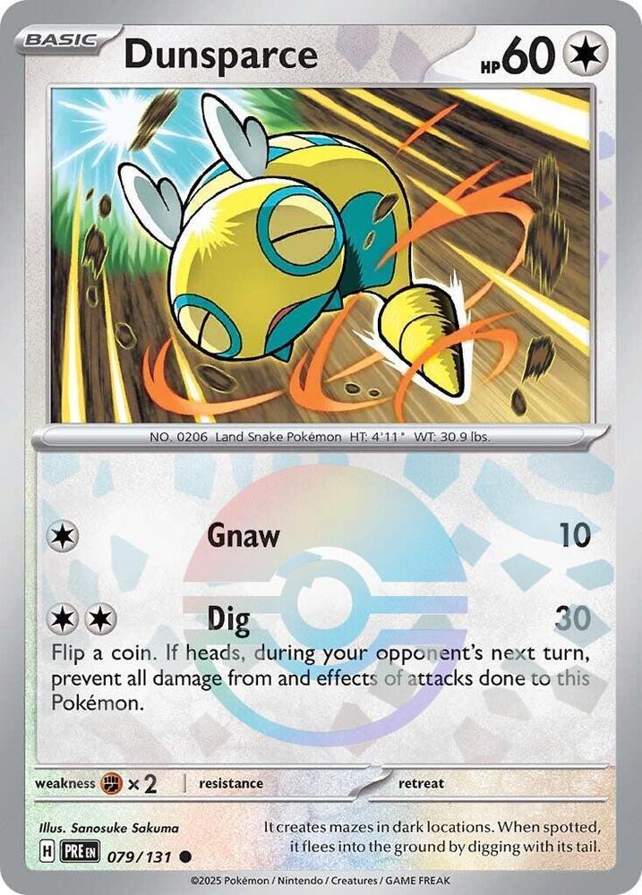 Dunsparce (079/131) (Poke Ball Pattern) [Scarlet & Violet: Prismatic Evolutions] | Exor Games Summserside