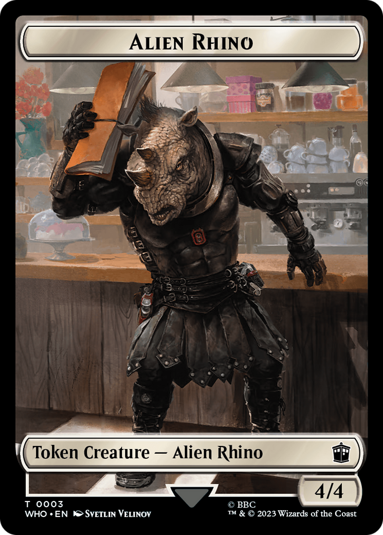 Alien Rhino // Alien Salamander Double-Sided Token [Doctor Who Tokens] | Exor Games Summserside