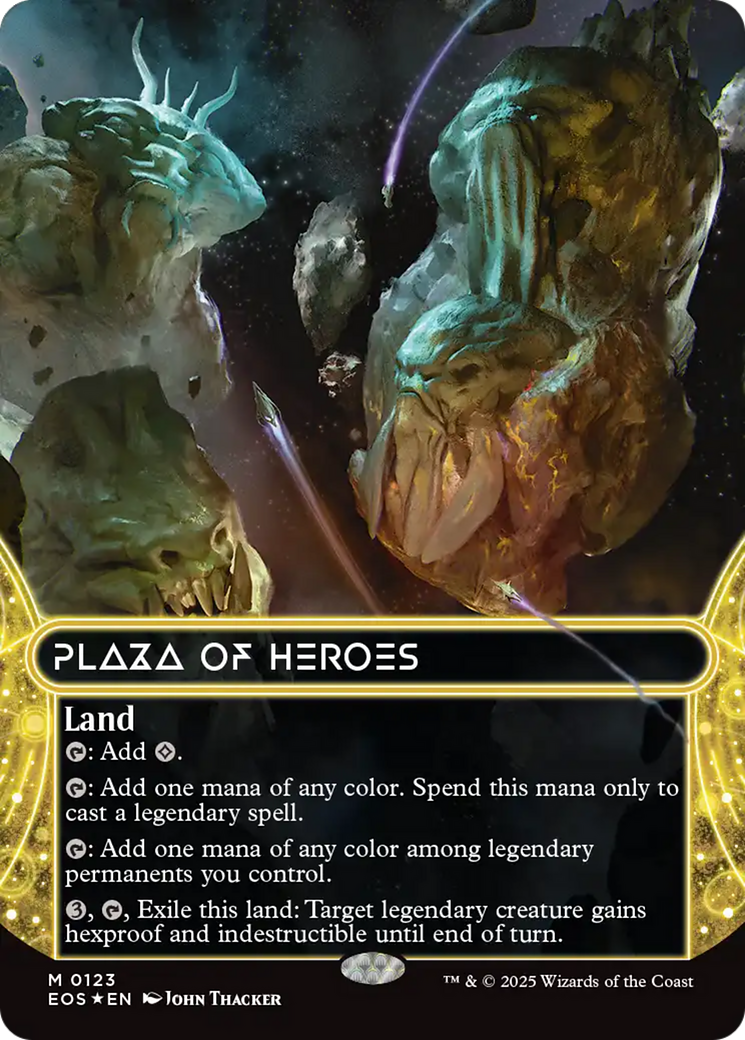 Plaza of Heroes (0123) (Borderless) (Galaxy Foil) [Edge of Eternities: Stellar Sights] | Exor Games Summserside