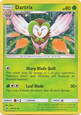 Dartrix (10/149) (Cosmos Holo) [Sun & Moon: Base Set] | Exor Games Summserside