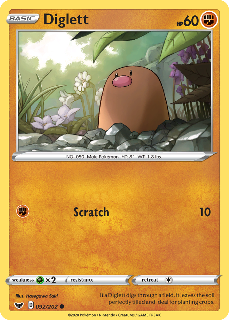 Diglett (092/202) [Sword & Shield: Base Set] | Exor Games Summserside