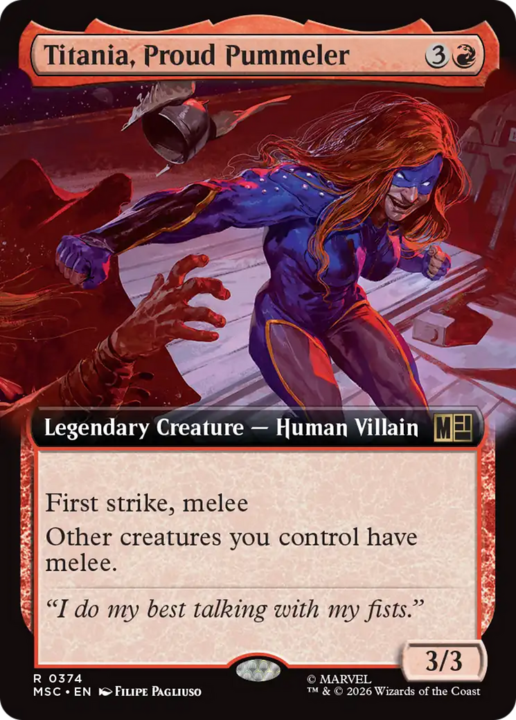 Titania, Proud Pummeler (Extended Art) [Marvel Super Heroes Commander] | Exor Games Summserside