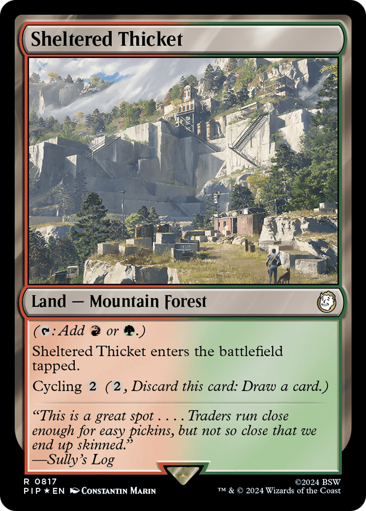 Sheltered Thicket (Surge Foil) [Fallout] | Exor Games Summserside