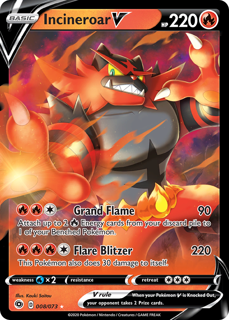 Incineroar V (008/073) [Sword & Shield: Champion's Path] | Exor Games Summserside