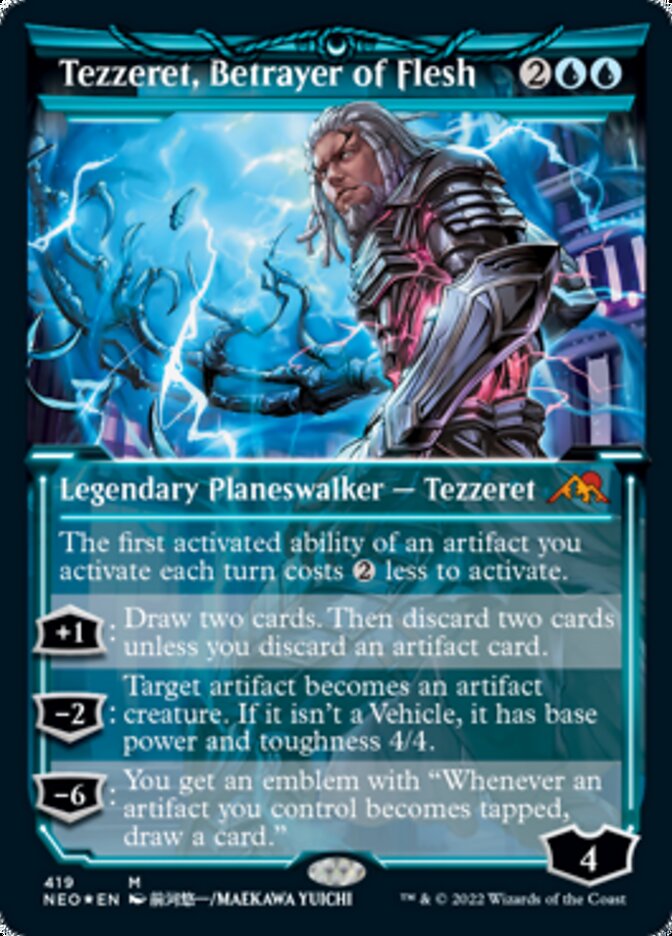 Tezzeret, Betrayer of Flesh (Showcase) (Foil Etched) [Kamigawa: Neon Dynasty] | Exor Games Summserside