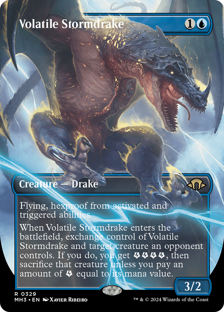 Volatile Stormdrake (Borderless) [Modern Horizons 3] | Exor Games Summserside