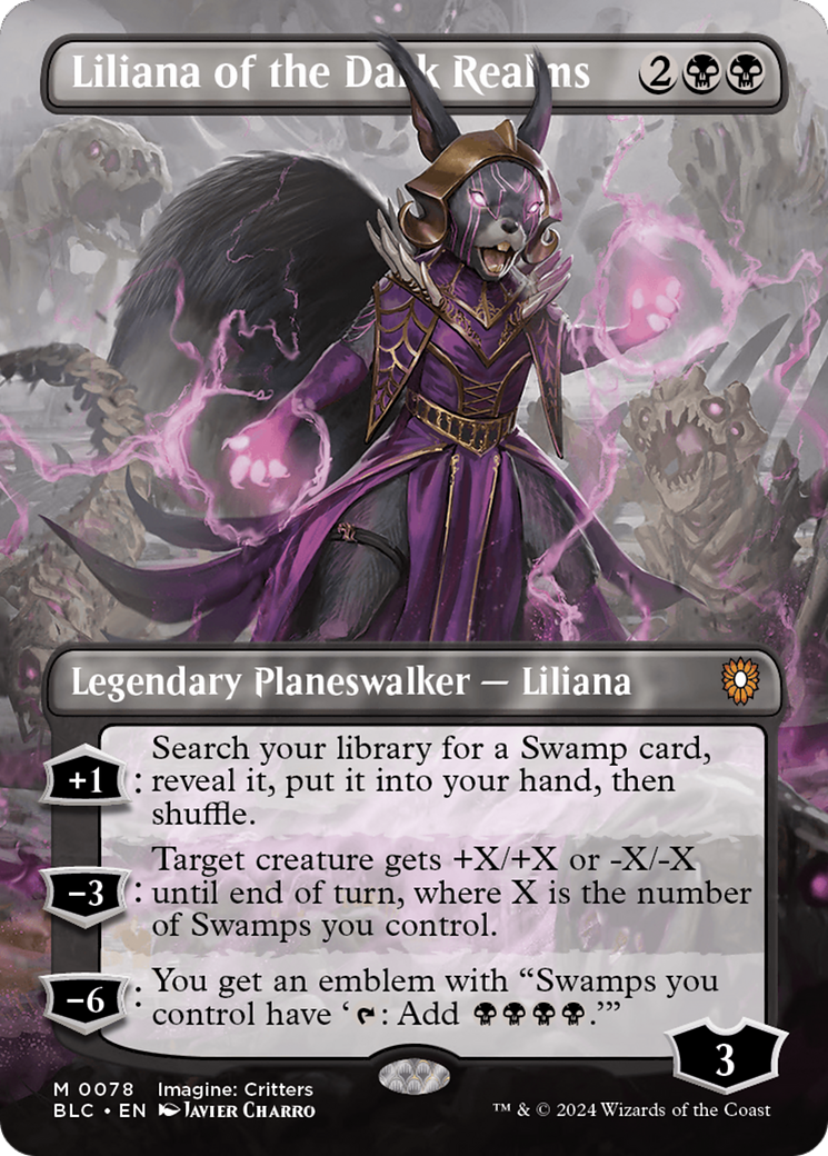 Liliana of the Dark Realms (Borderless) [Bloomburrow Commander] | Exor Games Summserside