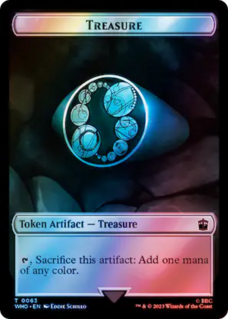 Alien Angel // Treasure (0063) Double-Sided Token (Surge Foil) [Doctor Who Tokens] | Exor Games Summserside